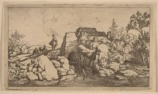 Horseman on a Stone Bridge, by Allart van Everdingen