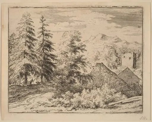 Man between Two Fir Trees, by Allart van Everdingen