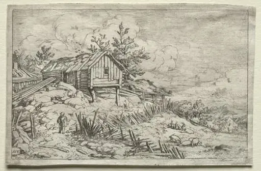 Man in Gateway of Deserted House, by Allart van Everdingen