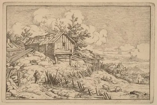 Man near Entry of a Ruinous Hedge, by Allart van Everdingen