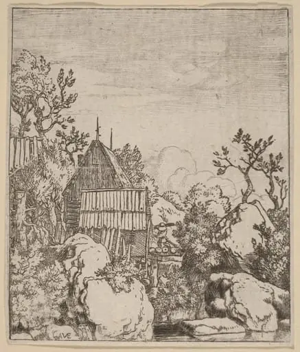 Man on a Small Wooden Bridge, by Allart van Everdingen