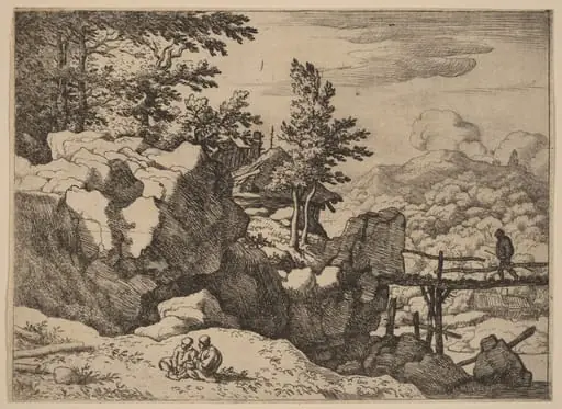 Man on a Small Wooden Bridge, by Allart van Everdingen
