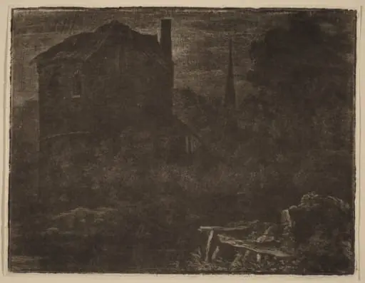 Nocturnal Landscape with House and Church Spire, by Allart van Everdingen