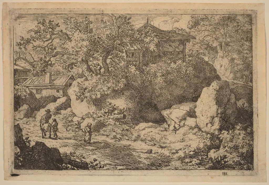 Peasant on Horseback, by Allart van Everdingen, ink, 1650
