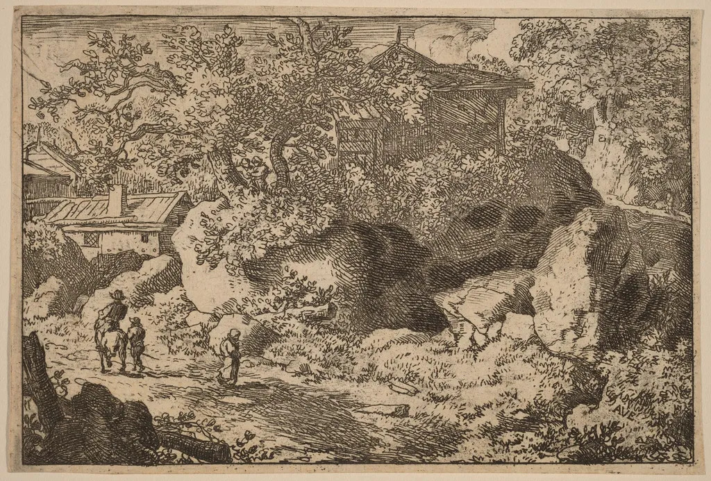 Peasant on Horseback, by Allart van Everdingen, ink, 1650