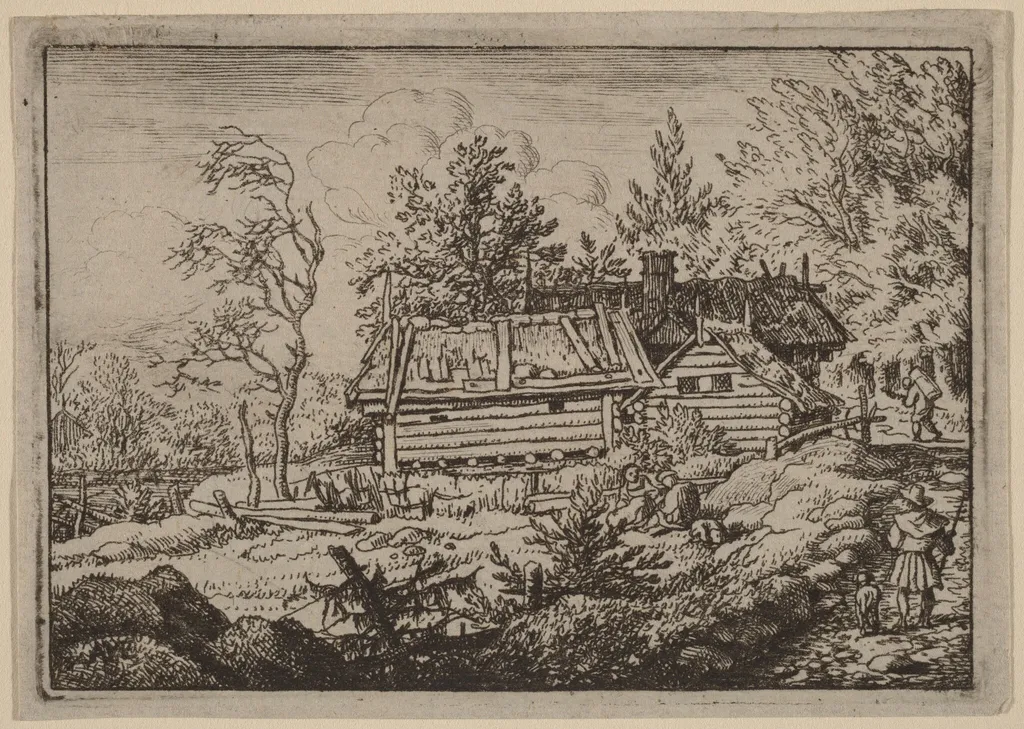 Pilgrim with a Dog, by Allart van Everdingen, ink, 1650
