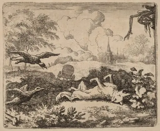 Reynard and the Crows, by Allart van Everdingen