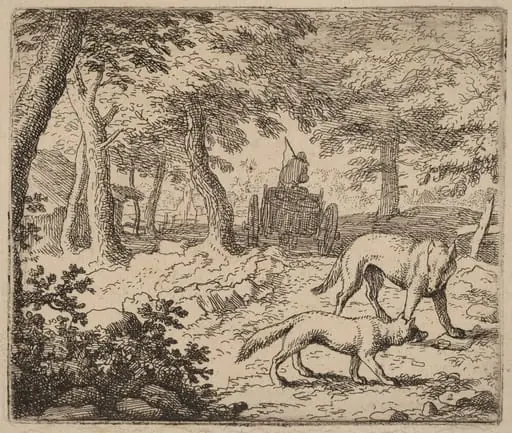 Reynard and the Wolf before the Fish Cart, by Allart van Everdingen