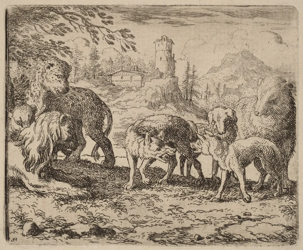 Reynard Condemned, by Allart van Everdingen, ink, 1650