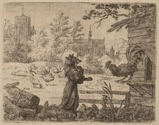 Reynard Disguised as a Monk, by Allart van Everdingen