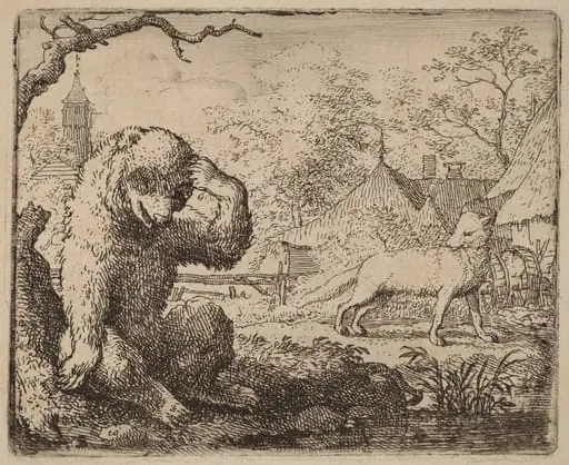 Reynard Mocks the Woeful Bear, by Allart van Everdingen