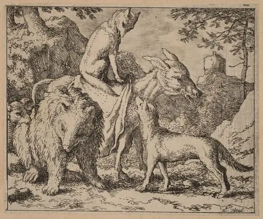 Reynard Seated Atop the Ass, by Allart van Everdingen