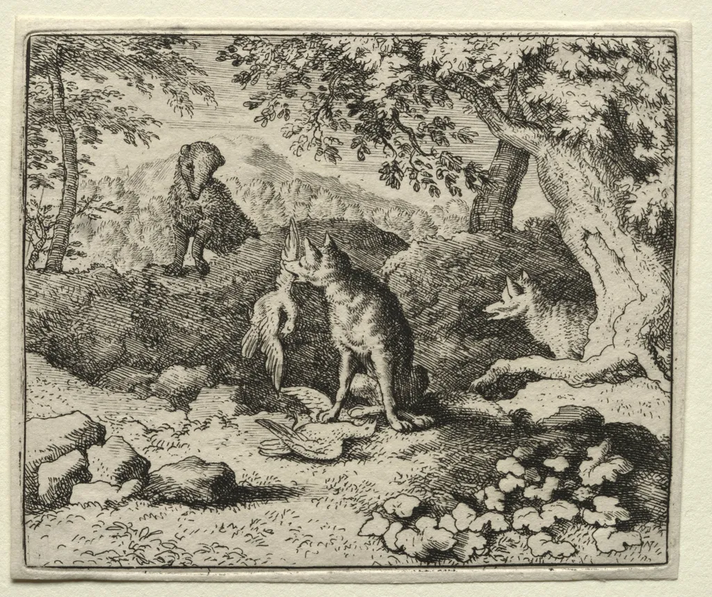 Reynard the Fox: Badger Comes to Warn Reynard, by Allart van Everdingen, 1662
