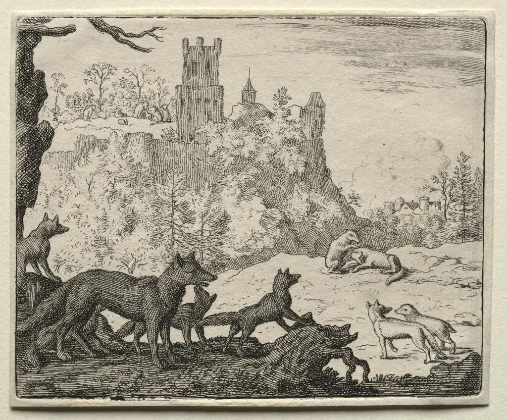 Reynard the Fox: Reynard and the Badger Depart for Court, by Allart van Everdingen, 1662