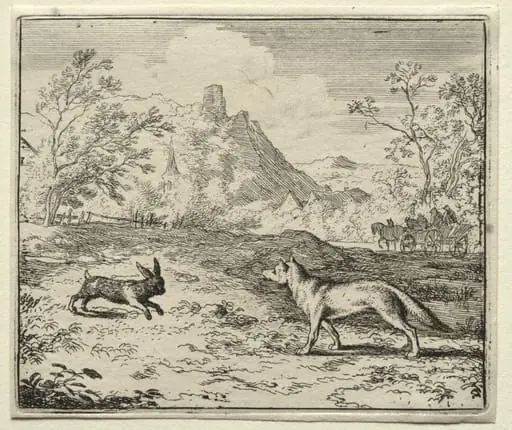 Reynard the Fox: Reynard and the Rabbit, by Allart van Everdingen