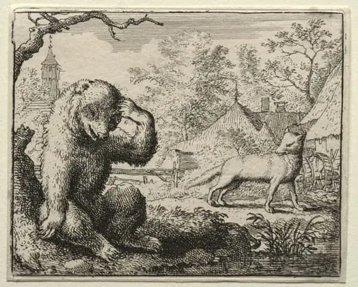 Reynard the Fox: Reynard Chides the Injured Bear, by Allart van Everdingen