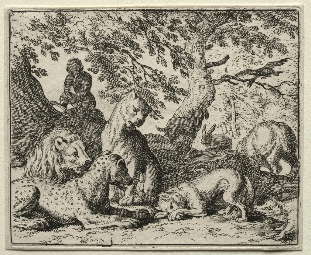 Reynard the Fox: Reynard Describes a False Plot Against the Lion, by Allart van Everdingen, 1662