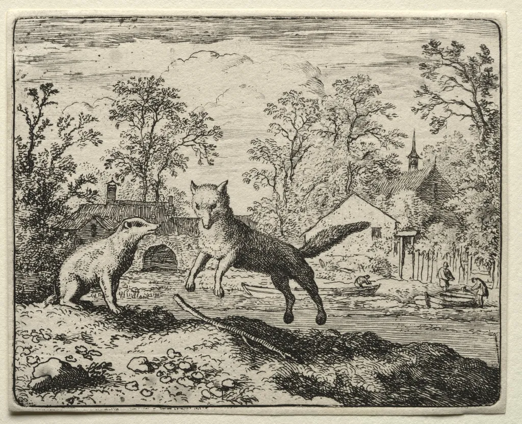 Reynard the Fox: Reynard Doing Penance, by Allart van Everdingen, 1662