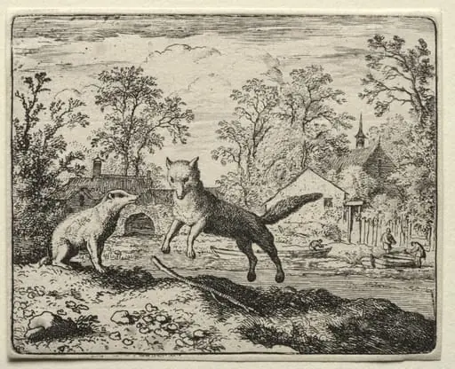 Reynard the Fox: Reynard Doing Penance, by Allart van Everdingen