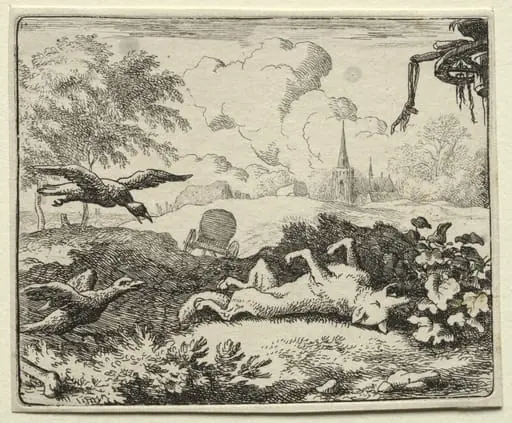 Reynard the Fox: Reynard Feigns Death, by Allart van Everdingen