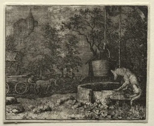 Reynard the Fox:  Reynard Tricks the Wife of the Wolf, by Allart van Everdingen