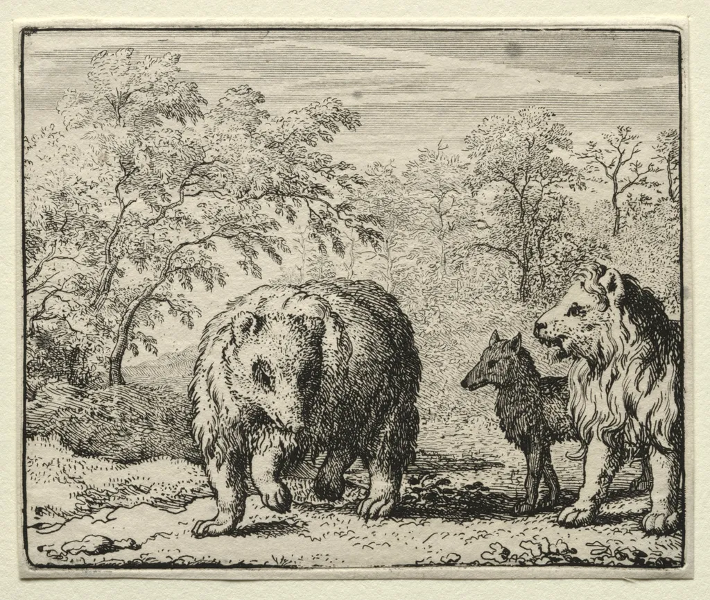 Reynard the Fox: The Freeing of the Wolf and the Bear, by Allart van Everdingen, 1662