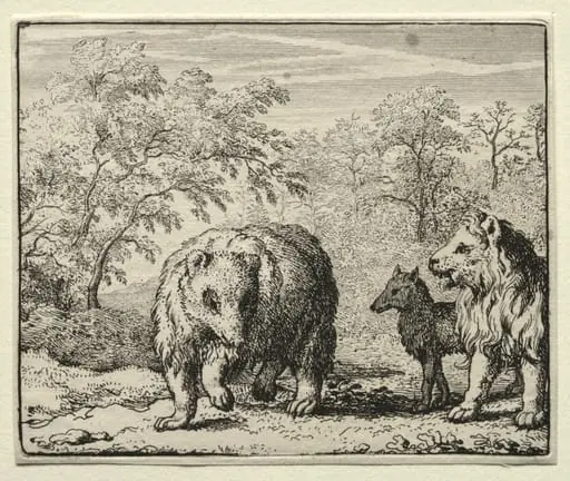 Reynard the Fox: The Freeing of the Wolf and the Bear, by Allart van Everdingen