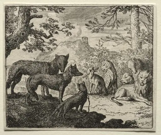 Reynard the Fox:  The Relatives of Reynard Leave Court, by Allart van Everdingen
