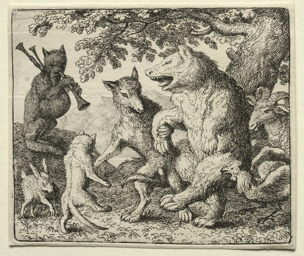 Reynard the Fox: The Wolf and the Bear Celebrate Their Freedom, by Allart van Everdingen, 1662
