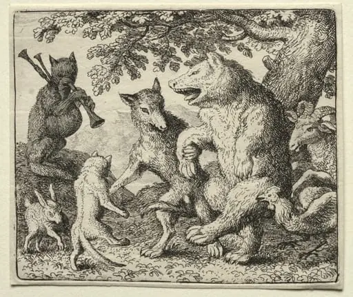 Reynard the Fox: The Wolf and the Bear Celebrate Their Freedom, by Allart van Everdingen