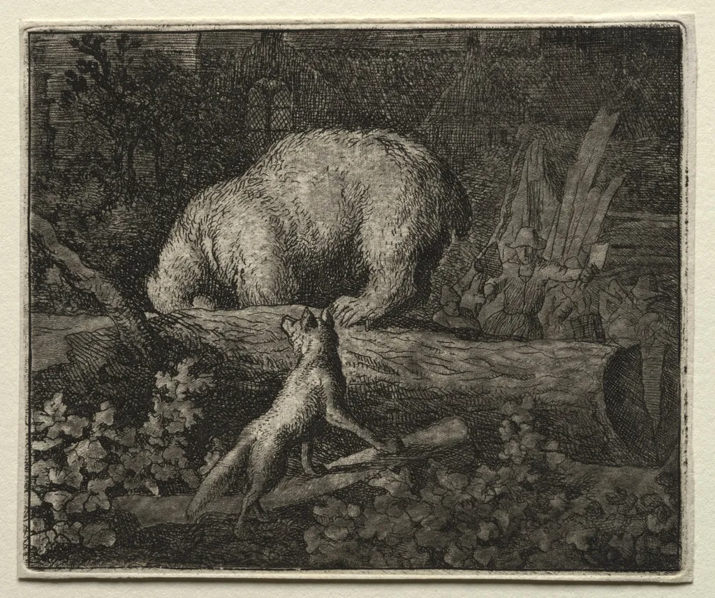 Reynard the Fox: Trapping the Bear, by Allart van Everdingen, 1662