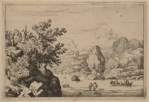 Rock in the Middle of a River, by Allart van Everdingen