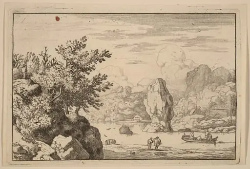 Rock in the Middle of a River, by Allart van Everdingen
