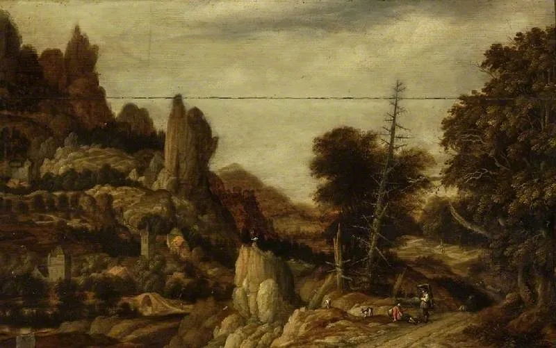 Rocky landscape, by Allart van Everdingen, oil