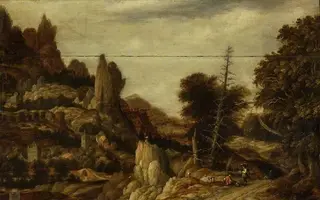 Rocky landscape, by Allart van Everdingen