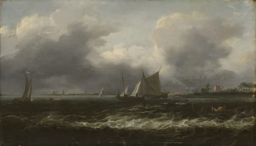 Rough Sea, by Allart van Everdingen, oil, 1650