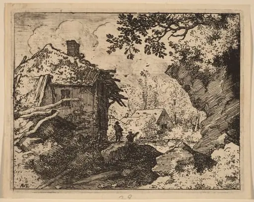 Straw Hut Seen from Behind, by Allart van Everdingen