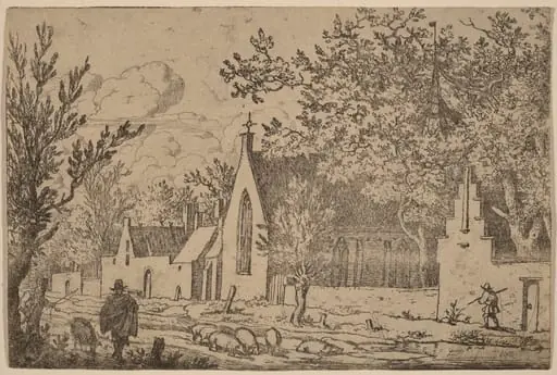 Swine Herd near a Chapel, by Allart van Everdingen