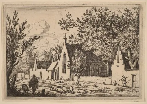 Swine Herd near a Chapel, by Allart van Everdingen