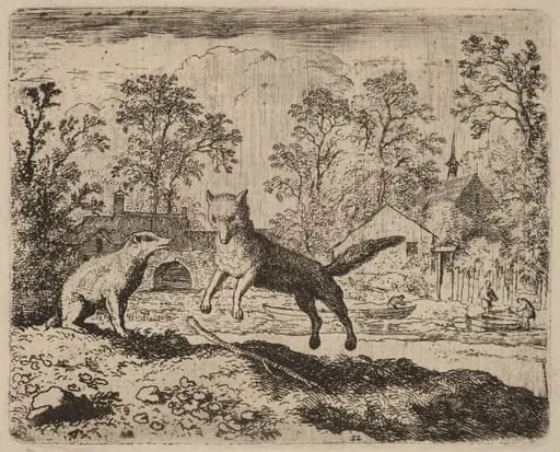 The Badger Imposes a Penance on Reynard, by Allart van Everdingen