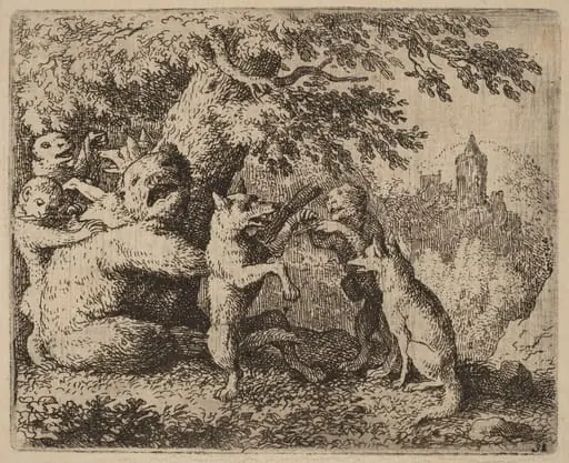 The Bear and the Wolf are Persecuted, by Allart van Everdingen