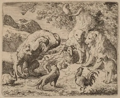 The Bear Beseeches the Lion for Justice, by Allart van Everdingen