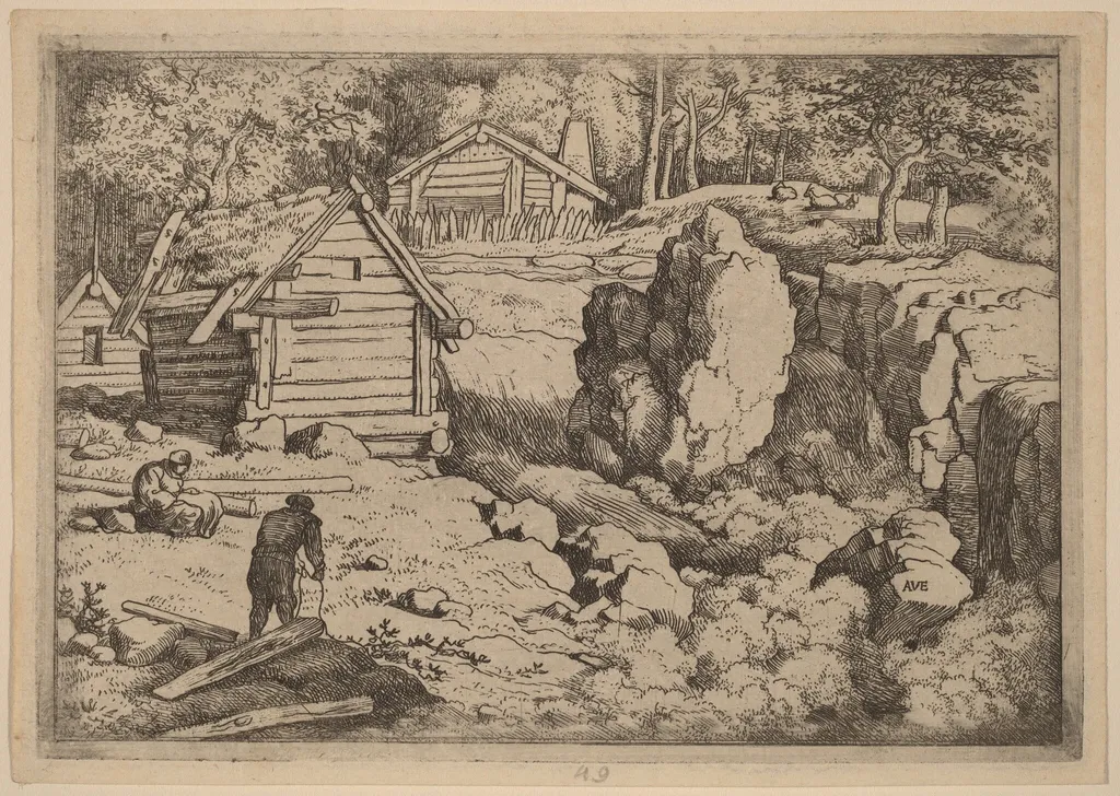 The Carpenter, by Allart van Everdingen, ink, 1650