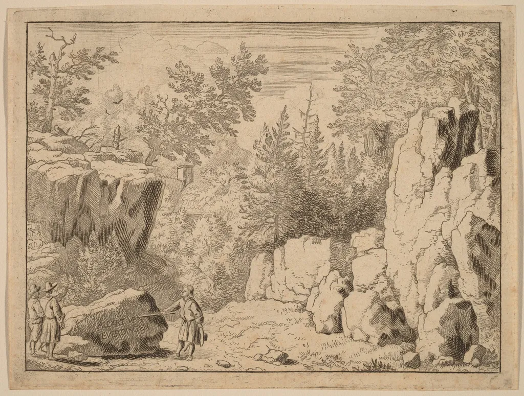 The Inscription on the Rock, by Allart van Everdingen, ink, 1650