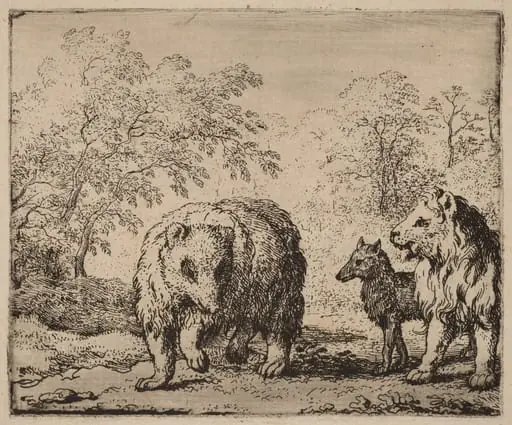 The Lion Frees the Bear and the Wolf, by Allart van Everdingen