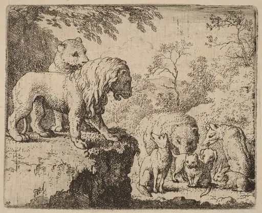 The Lion Pardons Reynard before the Other Animals, by Allart van Everdingen