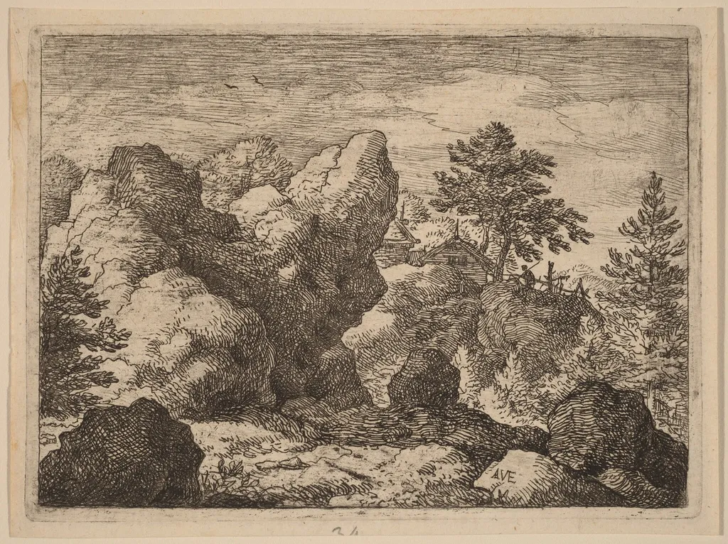 The Pointed Rock, by Allart van Everdingen, ink, 1650