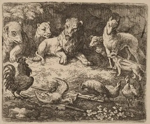 The Rooster Charges Reynard, by Allart van Everdingen