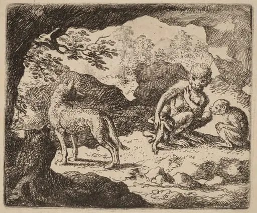 The Wolf and the Monkeys, by Allart van Everdingen