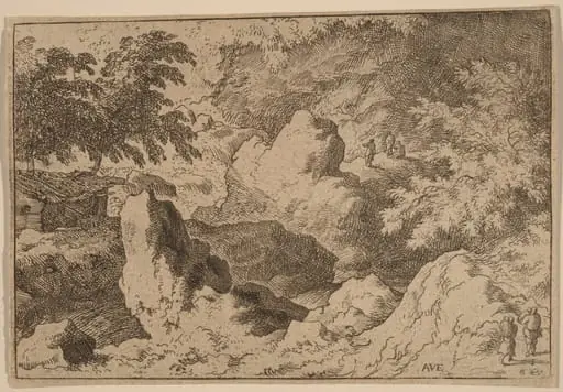 Three Men on a Rock, by Allart van Everdingen